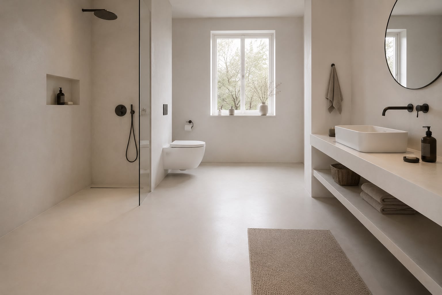 Fugenloses Designbad in Mikrozement